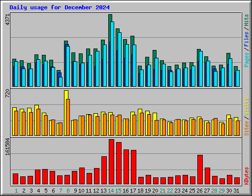 Daily usage for December 2024