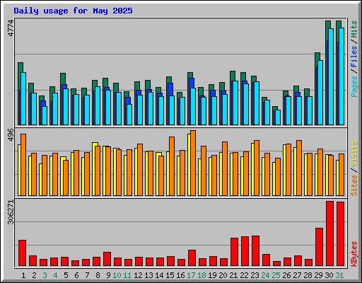 Daily usage for May 2025