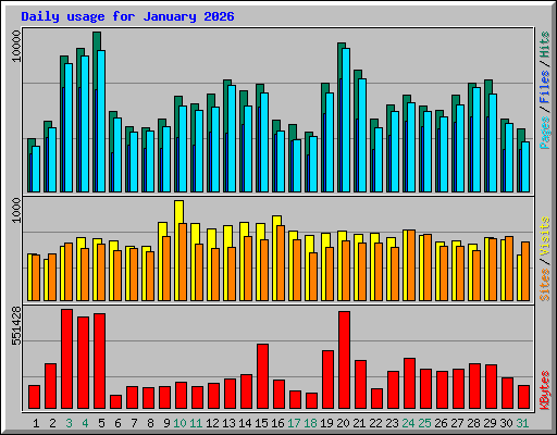 Daily usage for January 2026