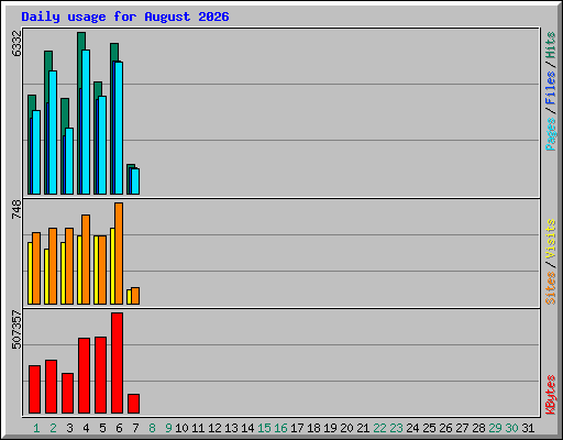 Daily usage for August 2026