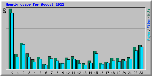 Hourly usage for August 2022