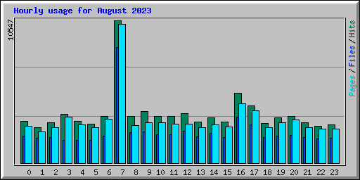 Hourly usage for August 2023