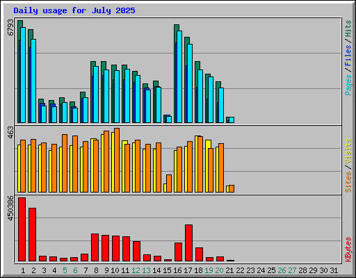 Daily usage for July 2025
